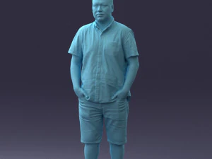 000165 Standing Man in Casual Summer Clothes 0716 3dp 3D Print Model