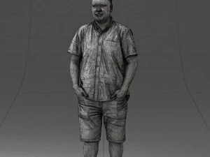 000165 Standing Man in Casual Summer Clothes 0716 3dp 3D Print Model