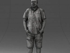 000165 Standing Man in Casual Summer Clothes 0716 3dp 3D Print Model