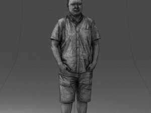 000165 Standing Man in Casual Summer Clothes 0716 3dp 3D Baskı Modeli