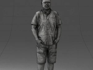 000165 Standing Man in Casual Summer Clothes 0716 3dp 3D Print Model