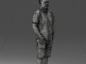 000165 Standing Man in Casual Summer Clothes 0716 3dp 3D Baskı Modeli
