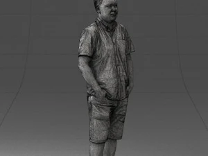 000165 Standing Man in Casual Summer Clothes 0716 3dp 3D Print Model