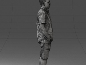 000165 Standing Man in Casual Summer Clothes 0716 3dp 3D Baskı Modeli