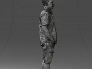 000165 Standing Man in Casual Summer Clothes 0716 3dp 3D Print Model