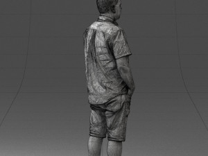 000165 Standing Man in Casual Summer Clothes 0716 3dp 3D Baskı Modeli