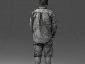 000165 Standing Man in Casual Summer Clothes 0716 3dp 3D Print Model