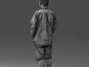 000165 Standing Man in Casual Summer Clothes 0716 3dp 3D Baskı Modeli