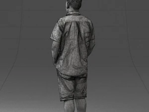 000165 Standing Man in Casual Summer Clothes 0716 3dp 3D Print Model