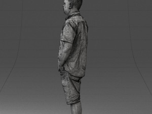 000165 Standing Man in Casual Summer Clothes 0716 3dp 3D Baskı Modeli