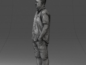 000165 Standing Man in Casual Summer Clothes 0716 3dp 3D Baskı Modeli