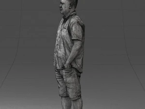 000165 Standing Man in Casual Summer Clothes 0716 3dp 3D Print Model