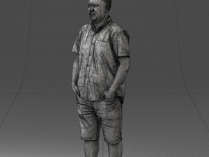 000165 Standing Man in Casual Summer Clothes 0716 3dp 3D Baskı Modeli