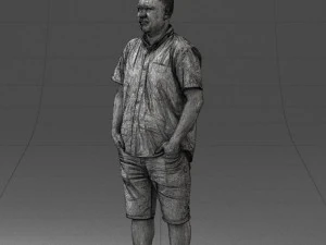 000165 Standing Man in Casual Summer Clothes 0716 3dp 3D Print Model