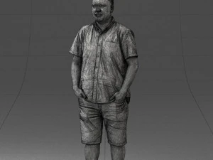 000165 Standing Man in Casual Summer Clothes 0716 3dp 3D Print Model