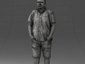 000165 Standing Man in Casual Summer Clothes 0716 3dp 3D Print Model