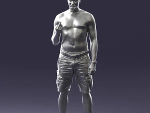 000172 Tattooed Man in Shorts 0817 3D Model