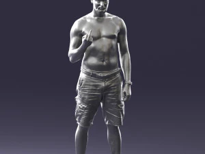 000172 Tattooed Man in Shorts 0817 3D Model