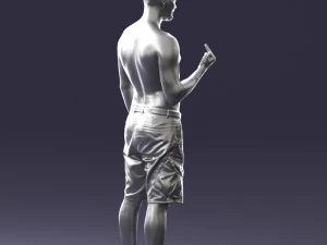 000172 Tattooed Man in Shorts 0817 3D Model