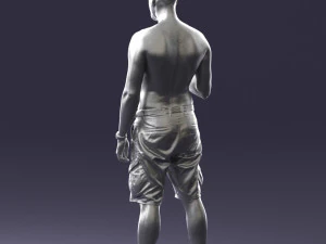 000172 Tattooed Man in Shorts 0817 3D Model