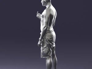 000172 Tattooed Man in Shorts 0817 3D Model