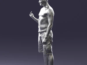 000172 Tattooed Man in Shorts 0817 3D Model