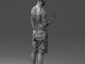 000172 Tattooed Man in Shorts 0817 3D Model