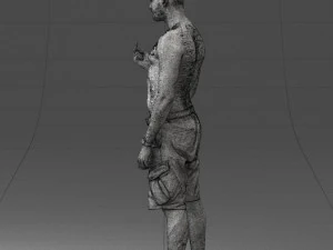 000172 Tattooed Man in Shorts 0817 3D Model