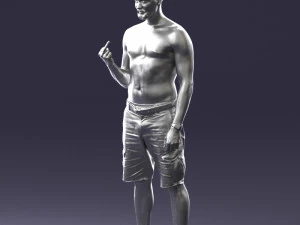 000172 Tattooed Man in Shorts 0817 3dp 3D Print Model
