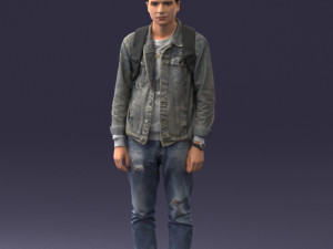man with bag 0822 3D Model