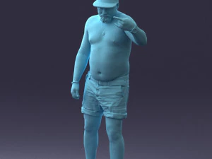 000175 Homem Tatuado em Shorts Camuflados e Bon&eacute; 0824 Modelo 3D