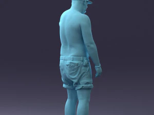 000175 Tattooed Man in Camo Shorts and Cap 0824 3dp 3D Print Model