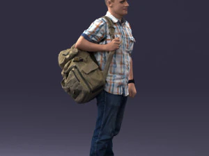 000176 Man with Backpack 0824 3D Model