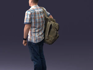 000176 Man with Backpack 0824 3D Model