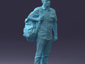 000176 Man with Backpack 0824 3D Model