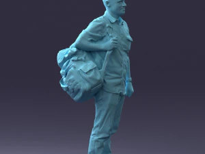 000176 Man with Backpack 0824 3D Model