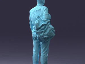 000176 Man with Backpack 0824 3D Model