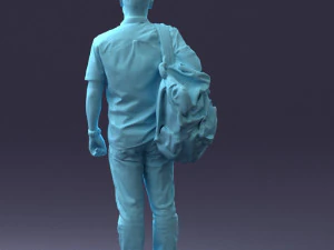 000176 Man with Backpack 0824 3D Model