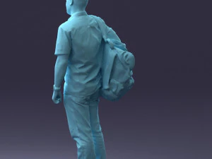 000176 Man with Backpack 0824 3D Model