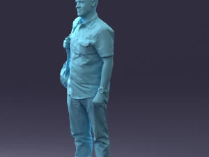 000176 Man with Backpack 0824 3D Model
