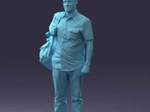 000176 Man with Backpack 0824 3D Model