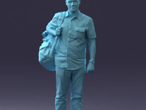 000176 Man with Backpack 0824 3D Model