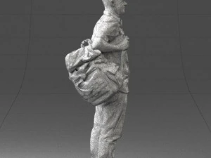 000176 Man with Backpack 0824 3D Model