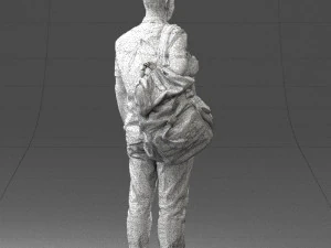 000176 Man with Backpack 0824 3D Model