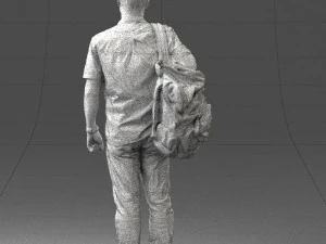 000176 Man with Backpack 0824 3D Model