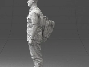 000176 Man with Backpack 0824 3D Model