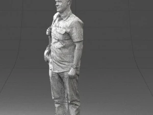 000176 Man with Backpack 0824 3D Model