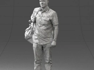 000176 Man with Backpack 0824 3D Model