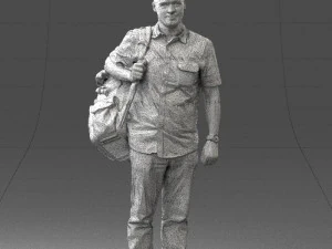000176 Man with Backpack 0824 3D Model