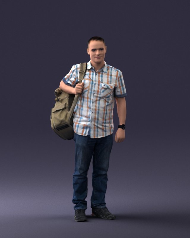 man with bag 0824-3 3d print ready 3D Print Model .c4d .max .obj .3ds .fbx .stl .blend 